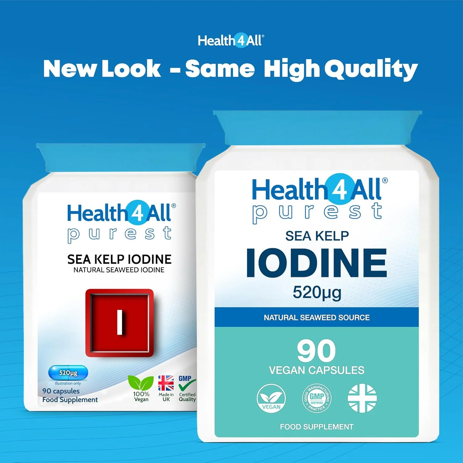 کپسول های جلبک دریایی Health4All حاوی ید، 90 عدد (مناسب گیاهخواران). دوز بالا: 520 میکروگرم ید در هر کپسول. خالص ترین: بدون افزودنی. مکمل ید طبیعی کپسول های جلبک دریایی Health4All حاوی ید، 90 عدد (مناسب گیاهخواران). دوز بالا: 520 میکروگرم ید در هر کپسول. خالص ترین: بدون افزودنی. مکمل ید طبیعی