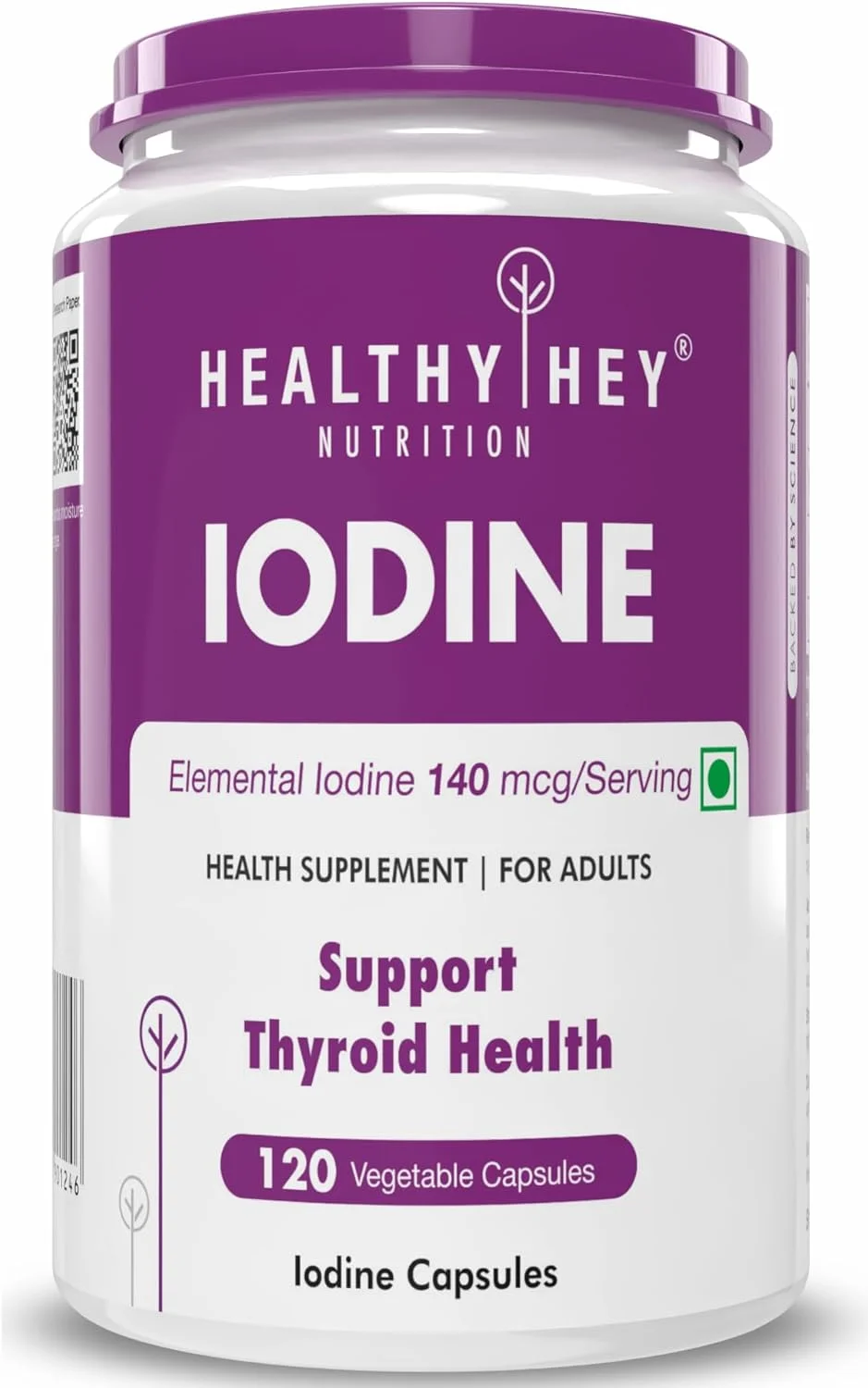 ید HealthyHey Nutrition | مکمل برای حمایت از تیروئید و حفظ متابولیسم سلولی سالم* | 120 کپسول گیاهی