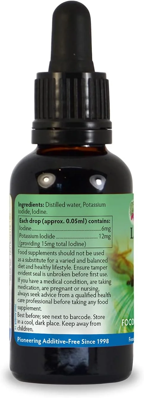 محلول ید 12%، قدرت بالا، فرمولاسیون مایع 12% واقعی، قطره چکان حباب دار برای توزیع آسان و دقیق، فرموله و ساخته شده در ولز (30 میلی لیتر) محلول ید 12%، قدرت بالا، فرمولاسیون مایع 12% واقعی، قطره چکان حباب دار برای توزیع آسان و دقیق، فرموله و ساخته شده در ولز (30 میلی لیتر)