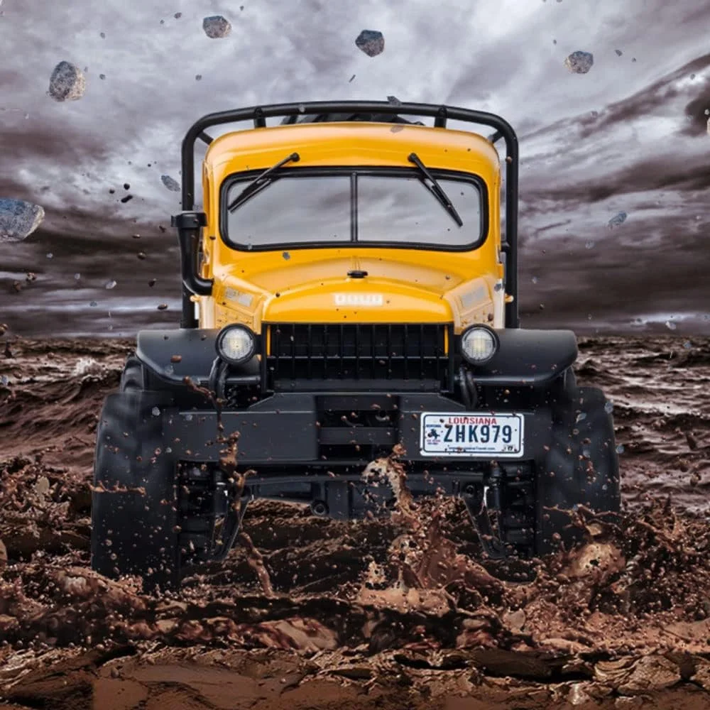 ماشین کنترلی مقیاس 1:24، ماشین مسابقه ای، 4WD مناسب تمام سطوح، ضد آب، ماشین آفرود، اسباب بازی الکتریکی کنترلی 2.4 گیگاهرتزی با چراغ LED، هدیه برای کودکان و بزرگسالان