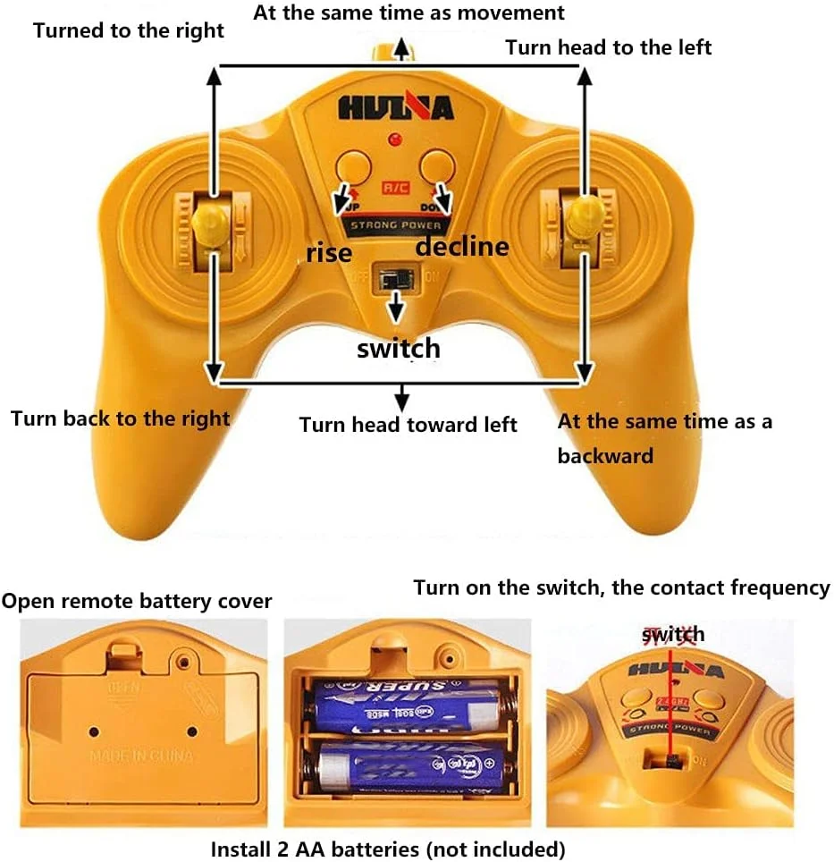 اسباب بازی ماشین بولدوزر کنترلی، کامیون های آرسی سرگرمی مقیاس 1:18 با چراغ، ماشین مهندسی آرسی لودر جلو 4WD برای پسران و کودکان 4 تا 15 سال