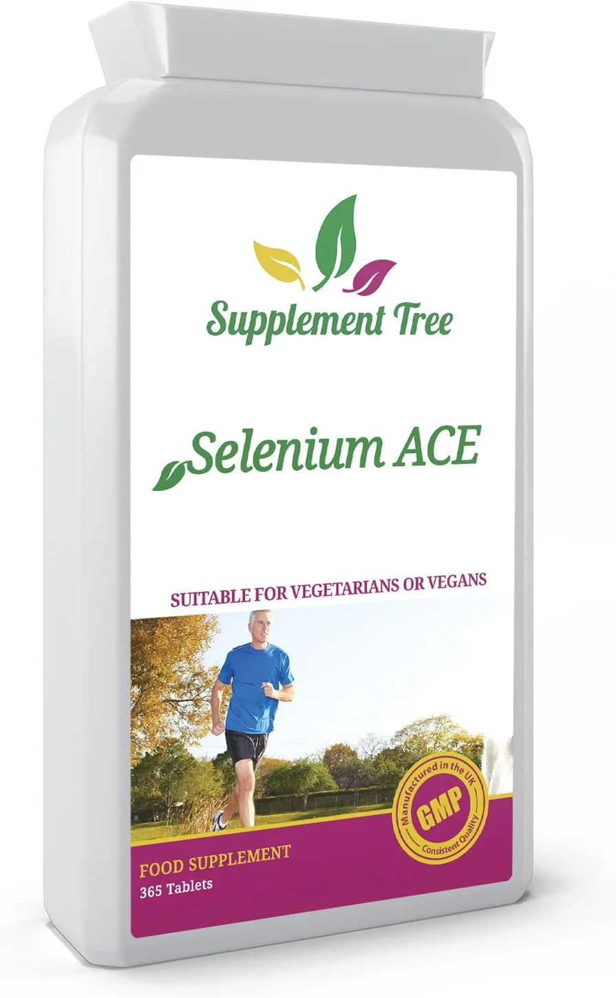 قرص سلنیوم ACE 365 | مکمل روزانه با ویتامین های A، C و E | مناسب برای گیاهخواران | تولید شده در انگلستان با کیفیت تضمین شده GMP