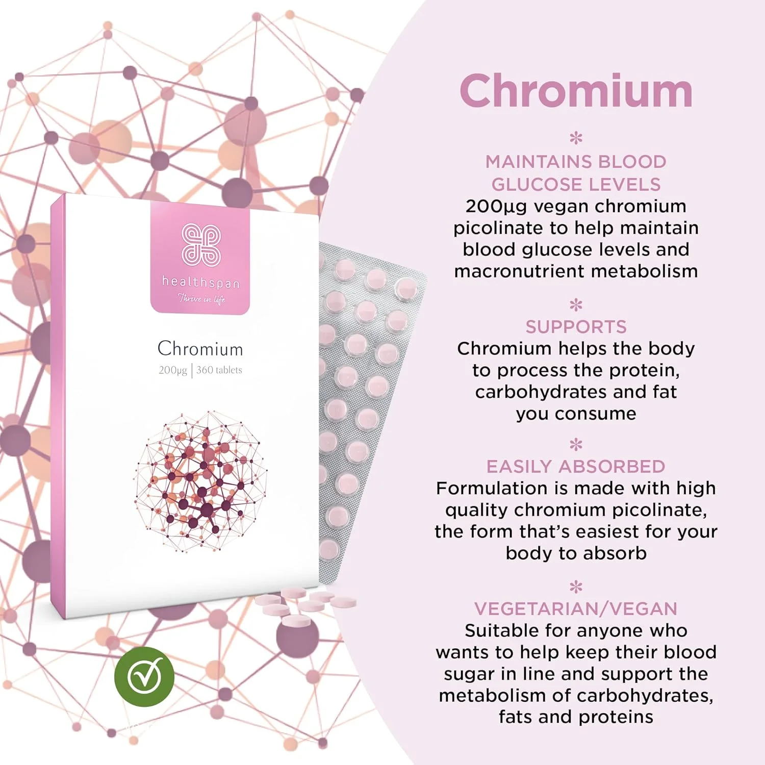 کرومیوم هلث اسپن | 360 قرص | 200 میکروگرم پیکولینات کرومیوم ویگن | جذب آسان | ویگن کرومیوم هلث اسپن | 360 قرص | 200 میکروگرم پیکولینات کرومیوم ویگن | جذب آسان | ویگن