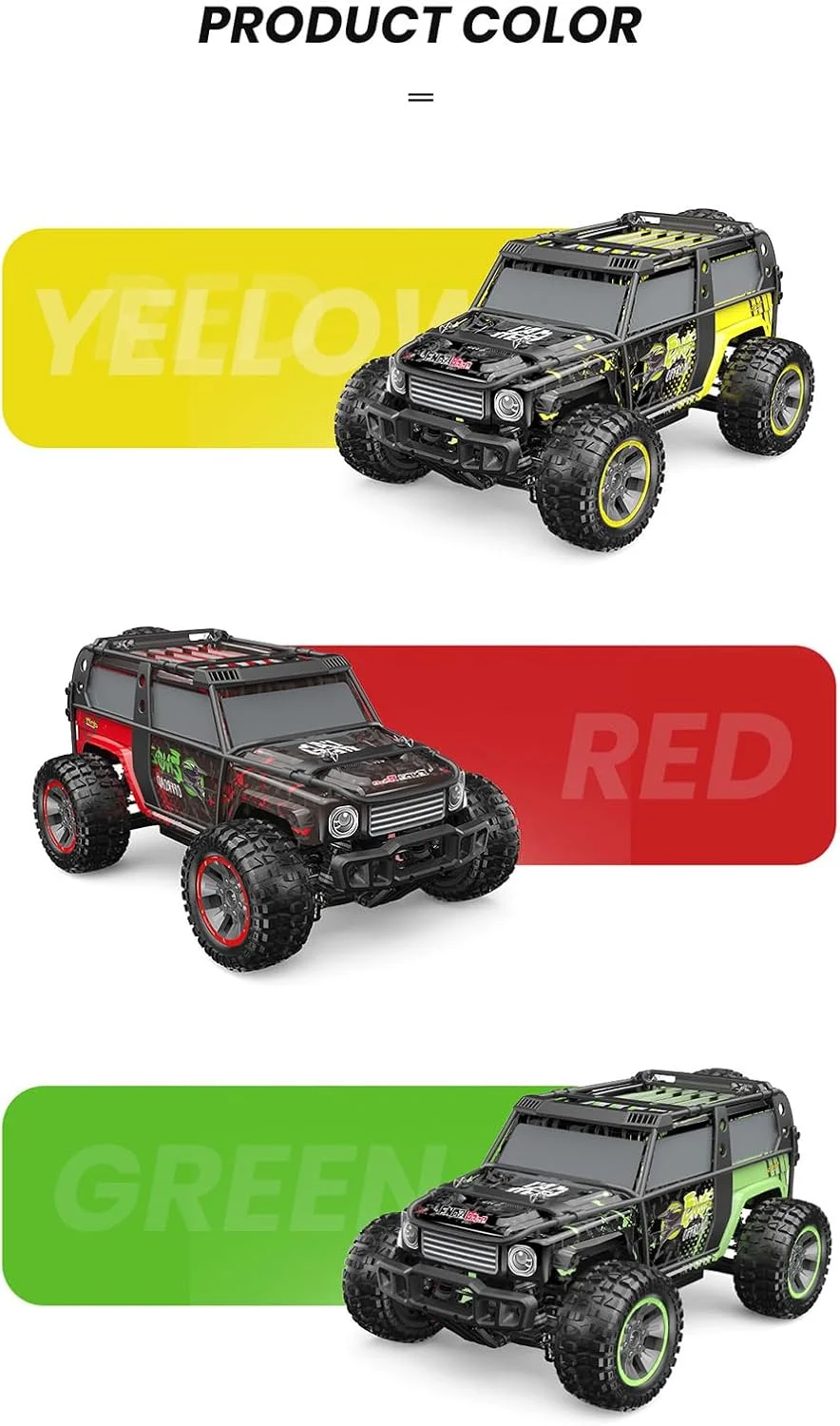 ماشین کنترلی از راه دور OUNA مقیاس 1/10 2.4 گیگاهرتز سرعت بالا 65 کیلومتر در ساعت، کامیون های آفرود تمام زمینی 4WD موتور براشلس، ماشین مسابقه ای صخره نوردی، هدیه برای کودکان و بزرگسالان