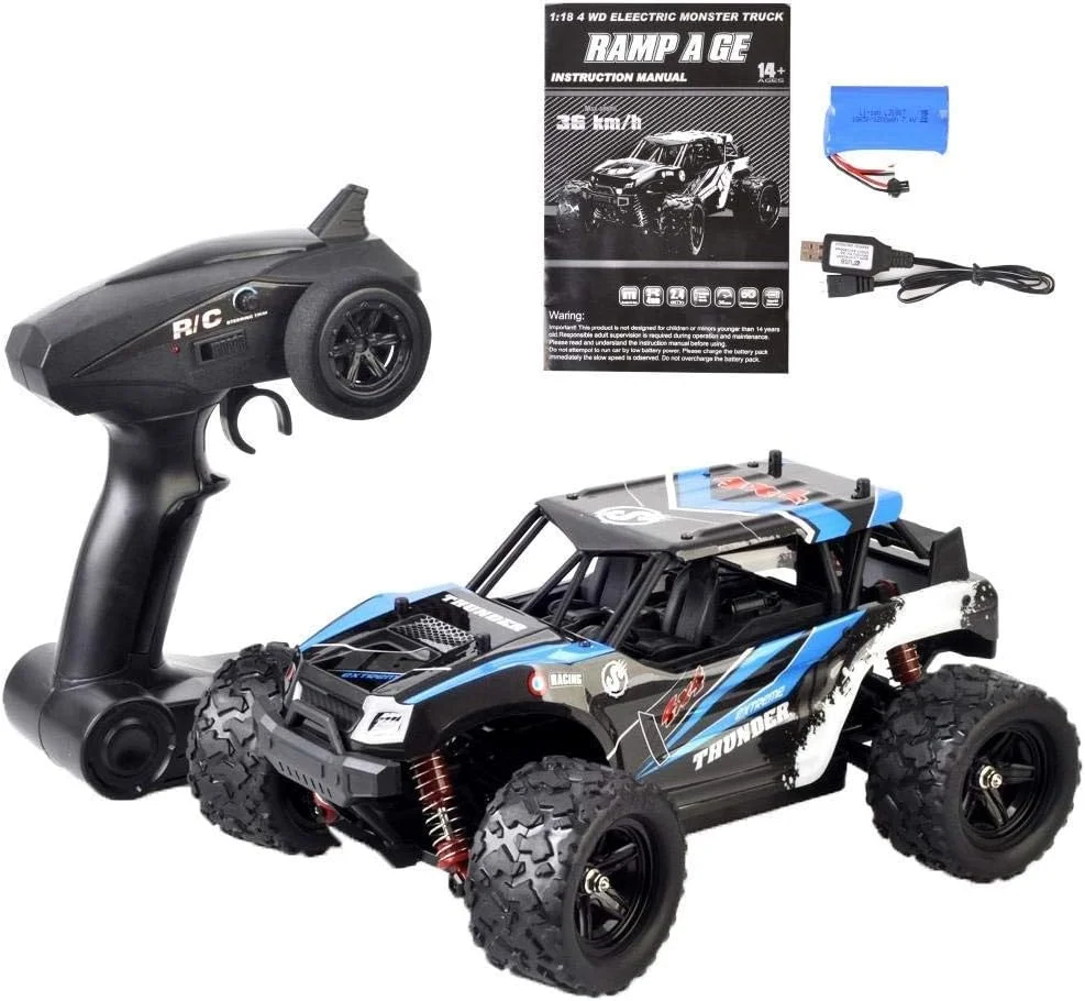 ماشین مسابقه ای کنترلی OUKA 2.4G HZ مقیاس 1:18 - خودرو جاده ای 35 کیلومتر بر ساعت 2.4G 4CH 4WD اسباب بازی ماشین کنترلی صخره نورد پر سرعت - چهار چرخ متحرک پر سرعت - کامیون بزرگ پا تمام مقیاس آفرود