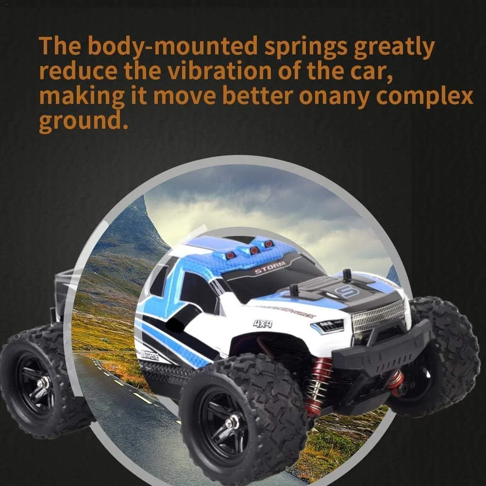 ماشین مسابقه ای کنترلی OUKA 2.4G HZ مقیاس 1:18 - خودرو جاده ای 35 کیلومتر بر ساعت 2.4G 4CH 4WD اسباب بازی ماشین کنترلی صخره نورد پر سرعت - چهار چرخ متحرک پر سرعت - کامیون بزرگ پا تمام مقیاس آفرود