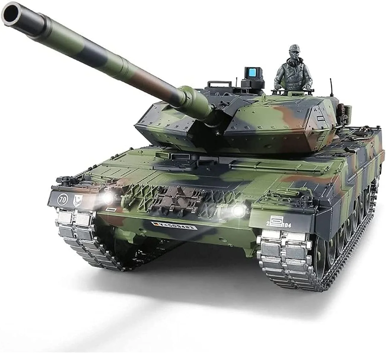 تانک کنترلی بزرگ ZAIED مدل Leopard 2A6 آلمانی، مقیاس 1/16، طول 67 سانتی متر، با قابلیت کنترل از راه دور 2.4G، دارای شاسی فلزی ارتقا یافته، مناسب برای پسران، دختران و کلکسیونرها