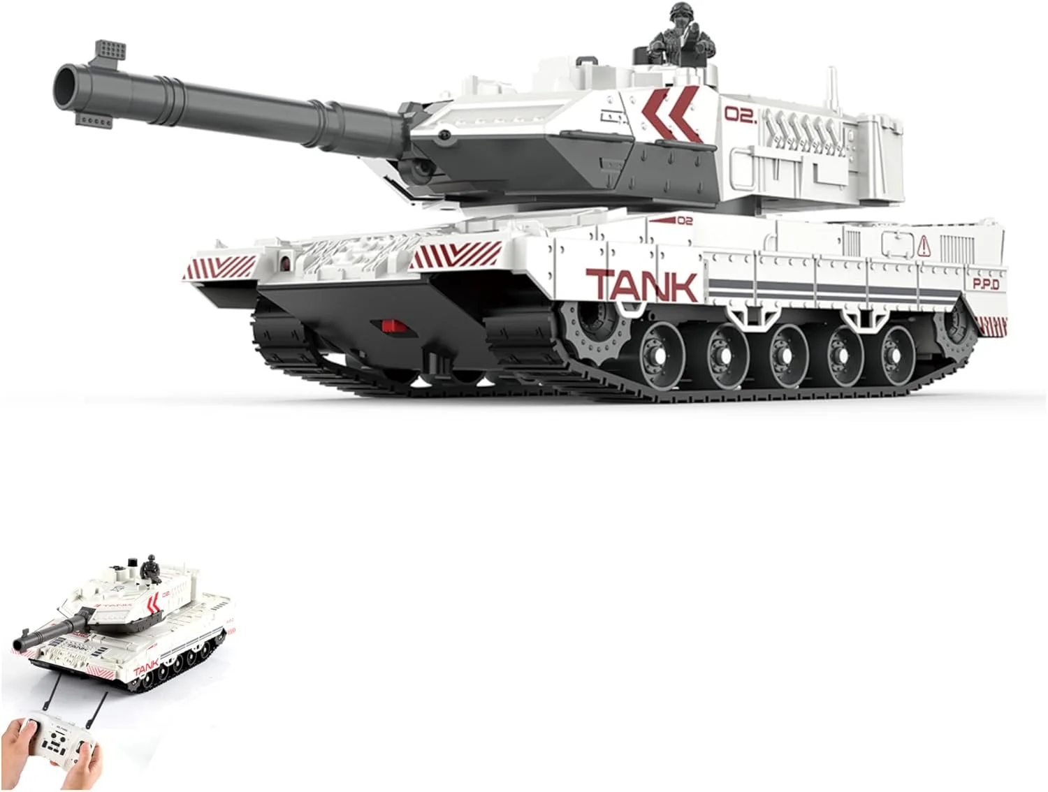 مدل تانک جنگی شبیه سازی شده نسل دوم بی سیم 2.4 گیگاهرتز با قابلیت پخش دود، وسیله نقلیه نظامی آموزشی، چرخش برجک، حرکت و جلوه های صوتی واقعی