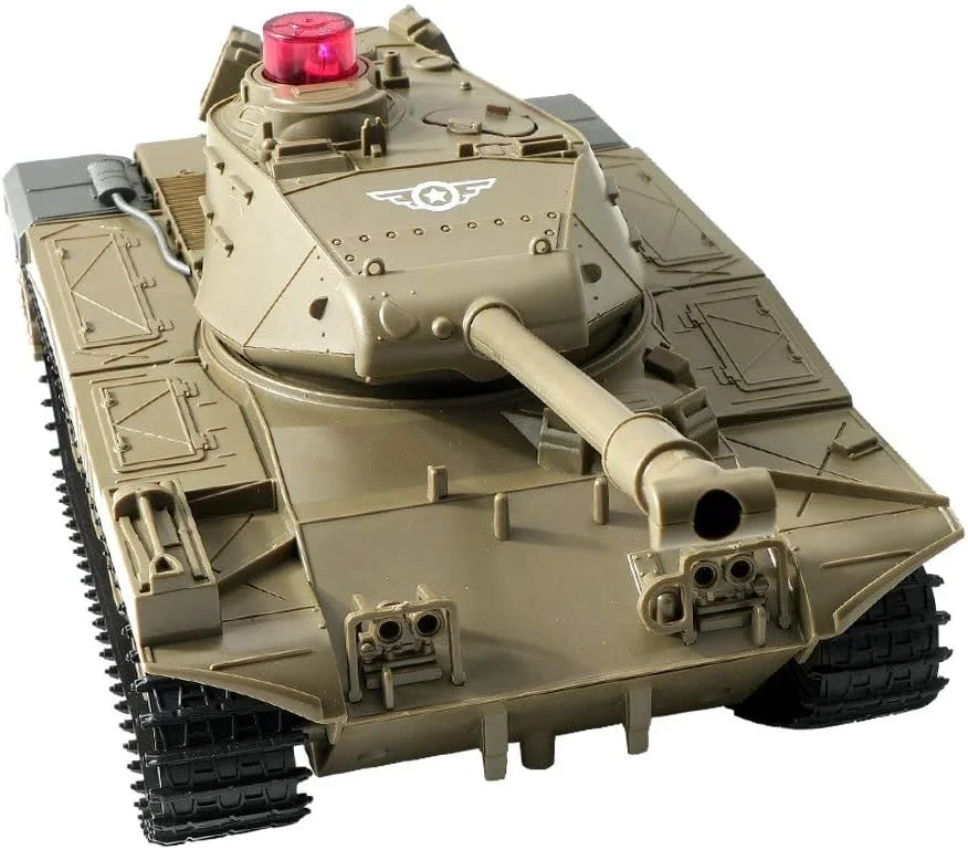 تانک کنترلی کامیون نظامی ماشین کنترلی با رادیو 2.4 گیگاهرتز، تانک جنگی نظامی اسباب بازی با چرخش 270 درجه و صداهای واقعی، هدیه ای عالی برای پسران کودک (سبز)