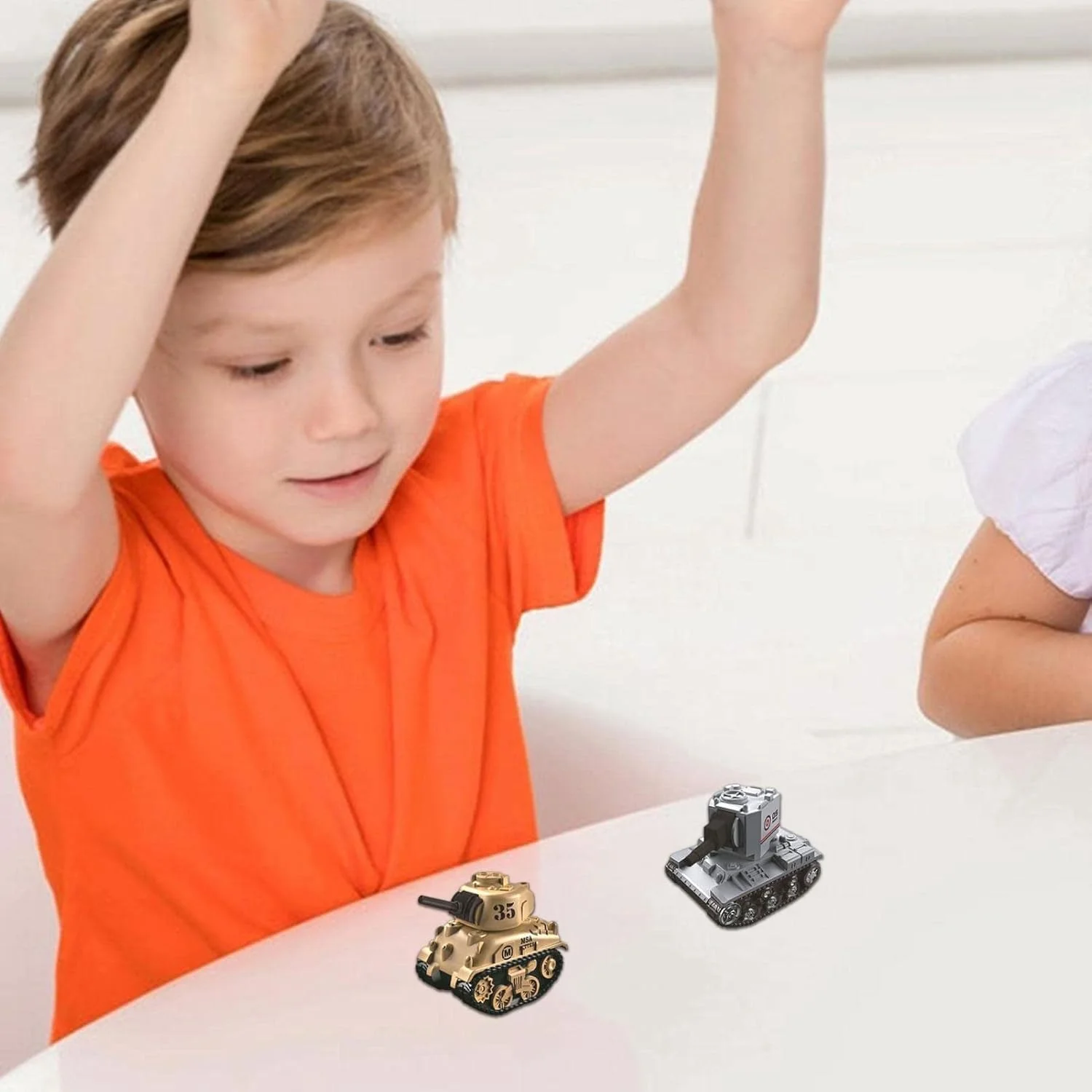تانک اسباب بازی - تانک حمل و نقل کودکان مینی آلیاژی وسایل نقلیه ارتش با مکانیزم عقب کش | مجموعه بازی وسایل نقلیه قابل حمل هدیه برای پسران و دختران 3-8 ساله، بازی های سرگرم کننده در فضای باز