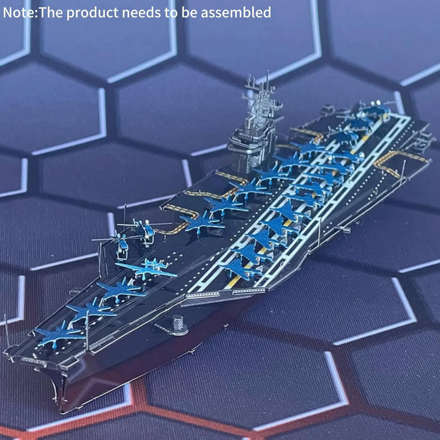 (بسته مونتاژ نشده) مدل کشتی جنگی ناو هواپیمابر یو‌اس‌اس روزولت CVN-71 مقیاس 1:1500، مدل دایکاست نظامی برای کلکسیون