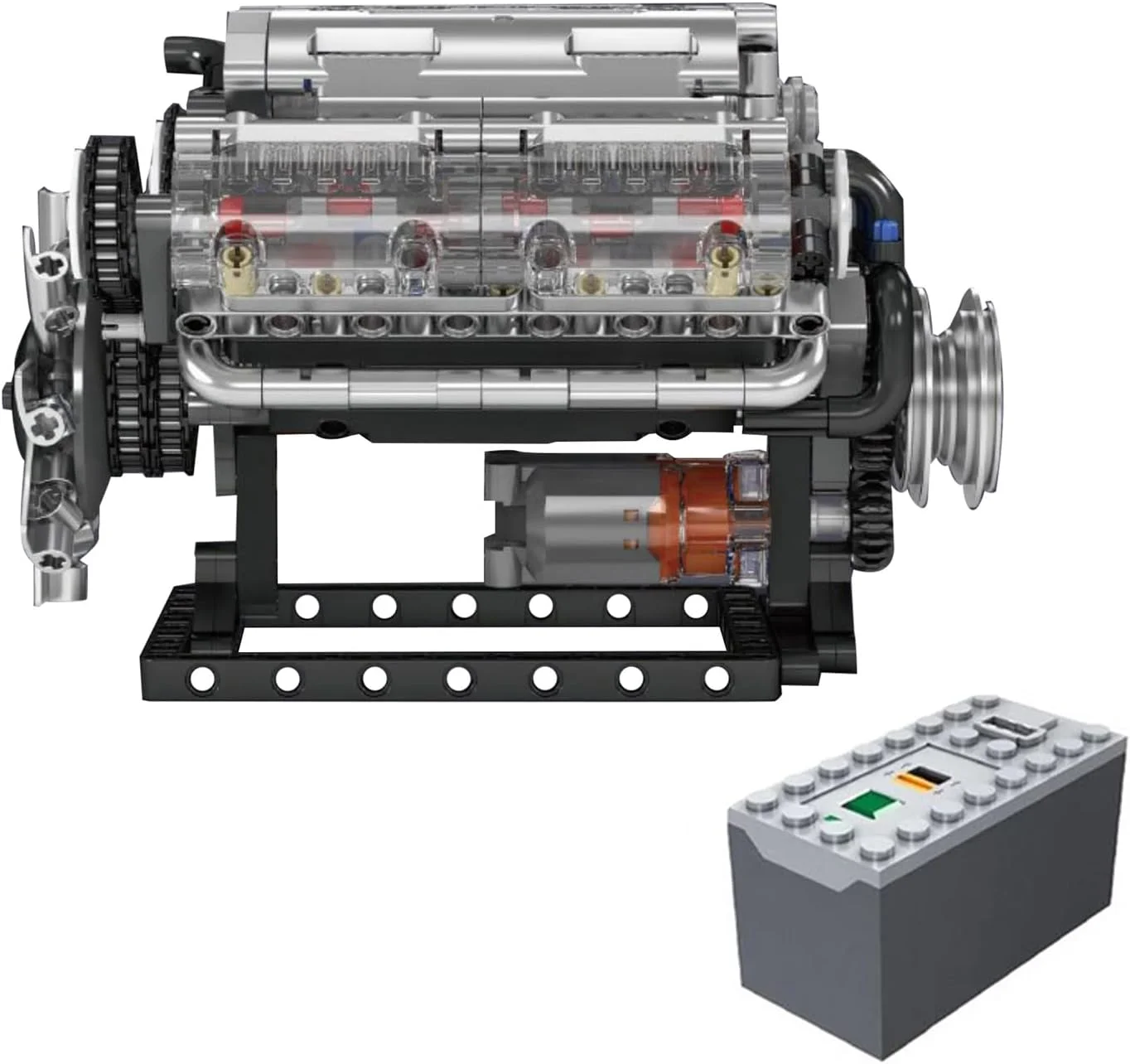 مجموعه بلوک های ساخت موتور V8 قابل مشاهده، کیت مدل موتور، بلوک ساخت موتور خود را برای کودکان/بزرگسالان بسازید (535 قطعه)