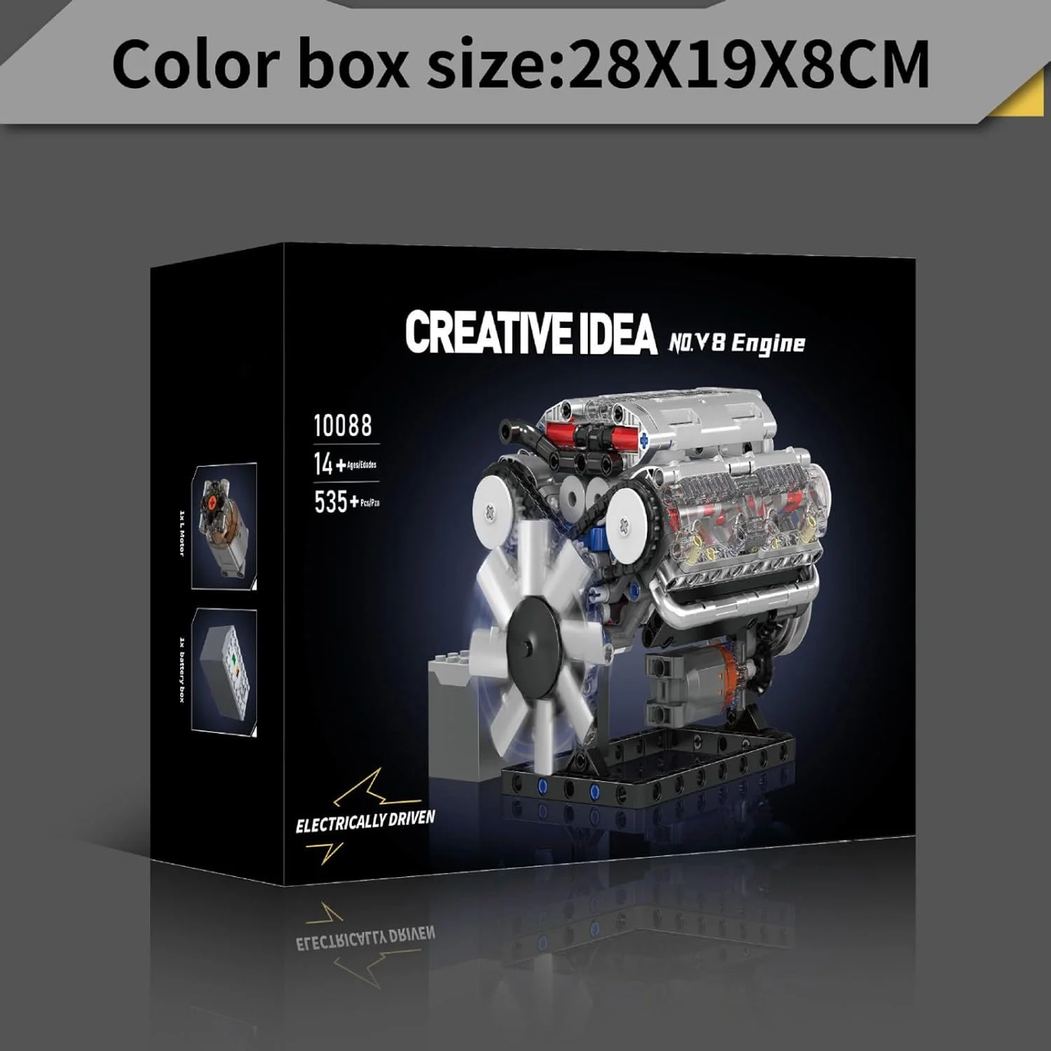 مجموعه بلوک های ساخت موتور V8 قابل مشاهده، کیت مدل موتور، بلوک ساخت موتور خود را برای کودکان/بزرگسالان بسازید (535 قطعه)