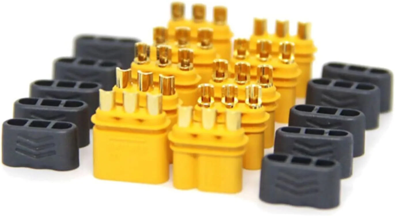 ۱۰ عدد کانکتور MR30 نر و ماده با روکش برای باتری لیپو هواپیماهای RC و ماشین ها