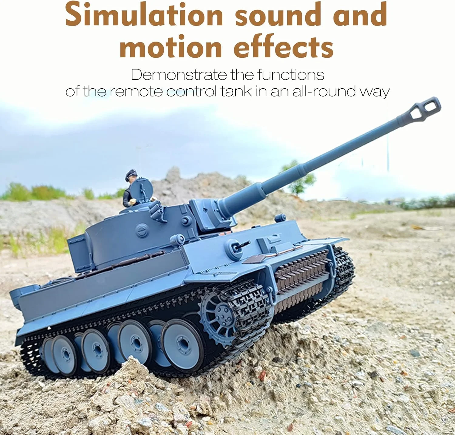 تانک های کنترلی مقیاس 1/16 اسباب بازی تانک ارتشی برای پسران، وسایل نقلیه کنترلی با صدا و نور، اسباب بازی های نظامی کنترلی برای کودکان پسر و دختر