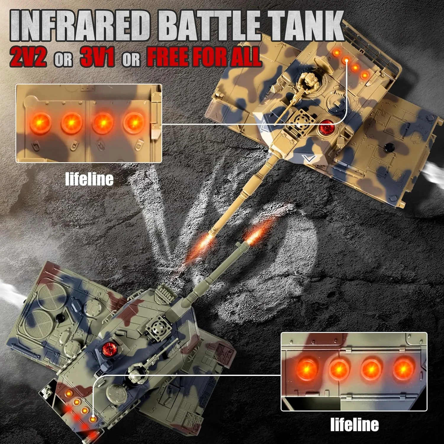 تانک آرسی لئوپارد 2 آلمانی مقیاس 1/24 با دود، چراغ و صدا برای پسران 6 سال به بالا