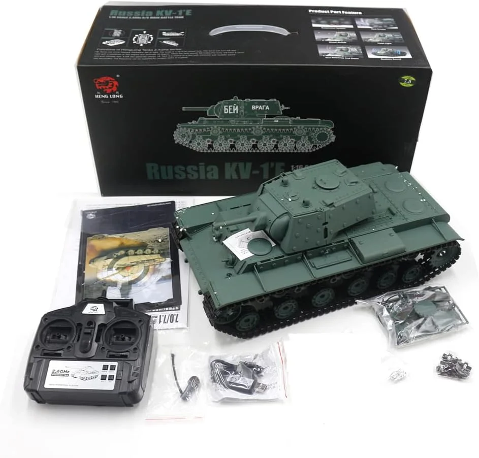 تانک سنگین مدل 3878-1 KV 1 نسخه 7.0 جدید SOWOFA، تانک بزرگ 43 سانتی متری با قابلیت شلیک گلوله BB با اشعه مادون قرمز، تانک کنترل از راه دور با زنجیر