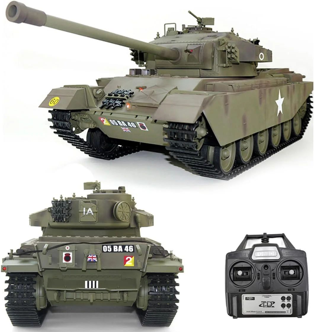 تانک کنترل از راه دور سنگین بریتانیایی MK5، تانک جنگی اصلی سنتوریون، ماشین جنگی نظامی با شبیه سازی دود و قابلیت شلیک، کلکسیون حرفه ای