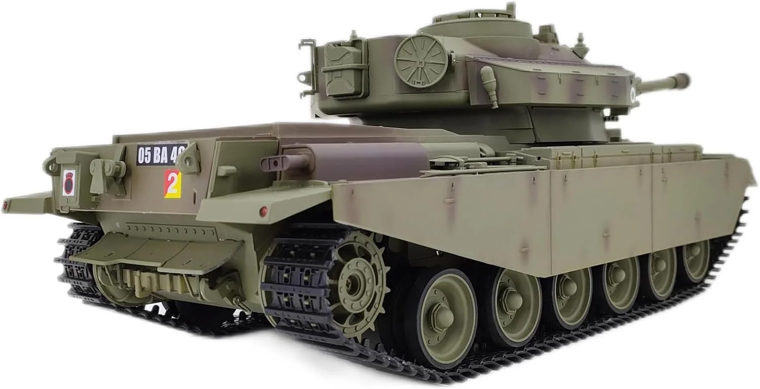 تانک کنترل از راه دور سنگین بریتانیایی MK5، تانک جنگی اصلی سنتوریون، ماشین جنگی نظامی با شبیه سازی دود و قابلیت شلیک، کلکسیون حرفه ای