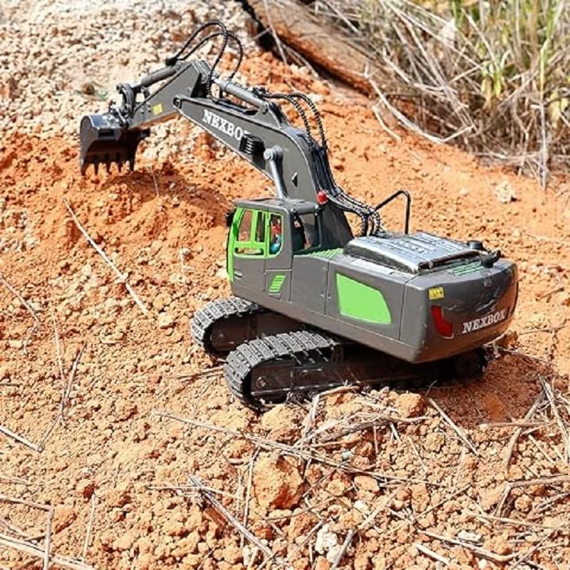 اسباب بازی بیل مکانیکی کنترل از راه دور با ساختار فلزی آلیاژی 11 کاناله، بی سیم 2.4 گیگاهرتز، باتری لیتیومی 18650 قابل شارژ USB، مقاوم در برابر آب و هوا، ولتاژ کاری ≤36 ولت، برای کودکان 14+ سال