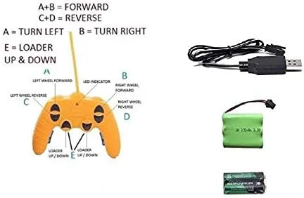اسباب بازی ماشین راهسازی بیل مکانیکی و بولدوزر کنترلی بی سیم برای پسران (بیل مکانیکی قدرتی)