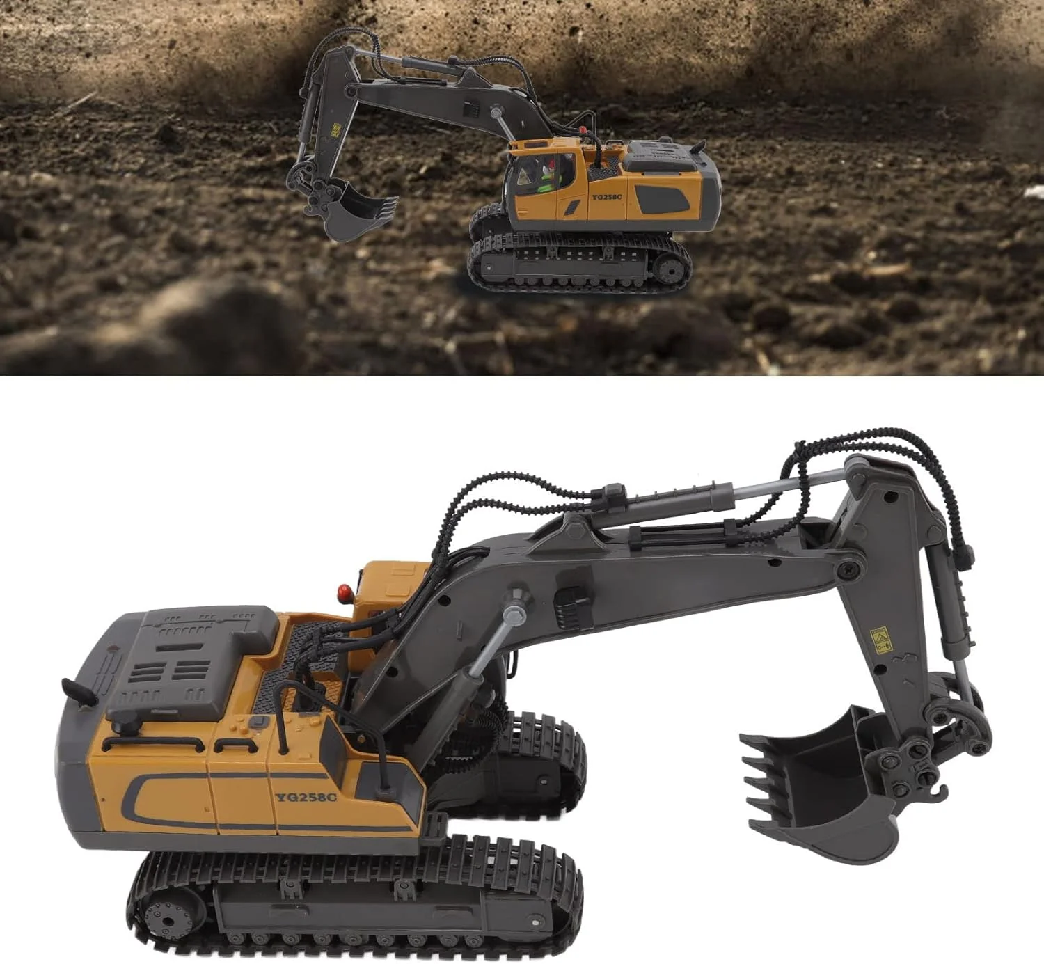 بیل مکانیکی کنترلی 1:20، سیگنال 2.4G، حرکت به جلو، عقب، چپ و راست، اسباب بازی بیل مکانیکی کنترلی برای کودکان بالای 6 سال