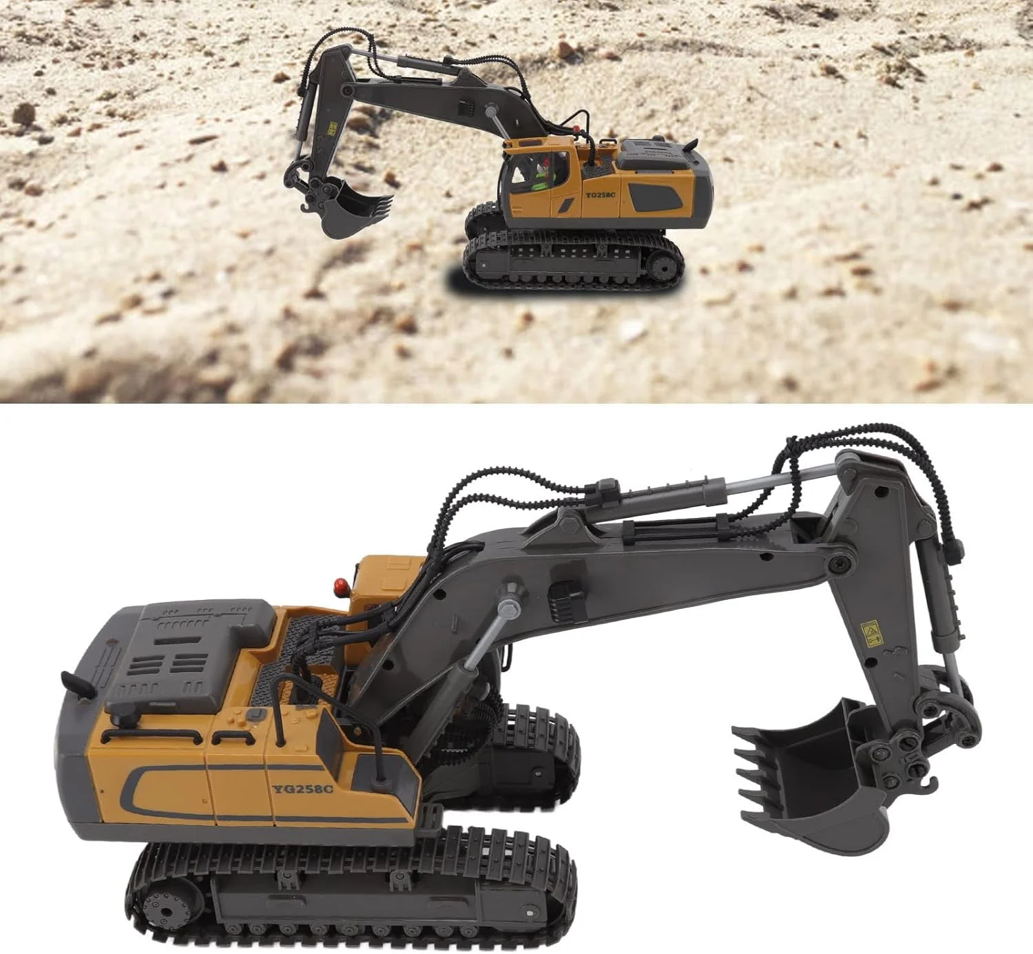 بیل مکانیکی کنترلی 1:20، سیگنال 2.4G، حرکت به جلو، عقب، چپ و راست، اسباب بازی بیل مکانیکی کنترلی برای کودکان بالای 6 سال