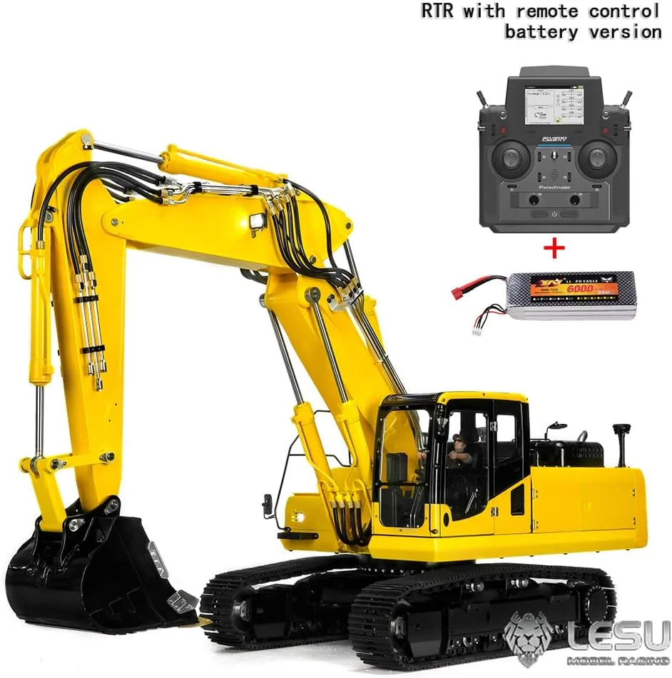 بیل مکانیکی هیدرولیک آرسی LESU در مقیاس 1/14 مدل Pc360 با بازوی سه قسمتی، سیستم روشنایی و کنترل از راه دور