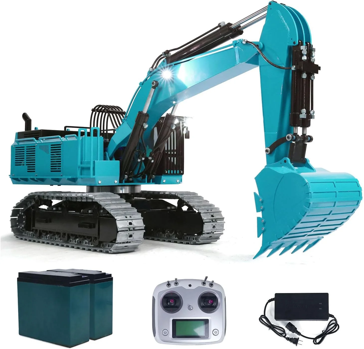 بیل مکانیکی هیدرولیک آرسی 1/8 مدل 385CF سیستم هیدرولیک فلزی سیستم روشنایی مدل بیل مکانیکی کنترل از راه دور