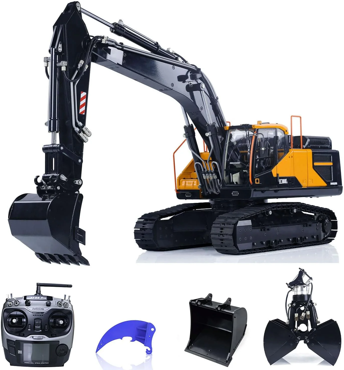 مدل بیل مکانیکی هیدرولیک E380 RC مونتاژ شده با کنترل از راه دور 2.4G در مقیاس 1/14 مناسب برای سرگرمی بزرگسالان