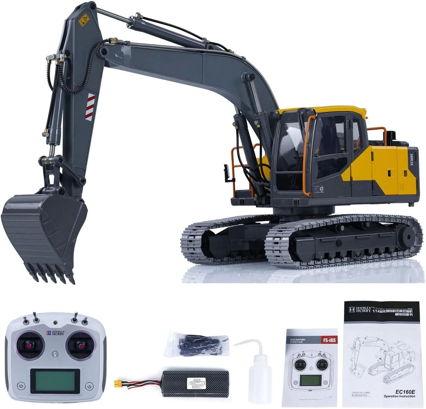 بیل مکانیکی هیدرولیک آرسی Double E مدل EC160E E111 آلیاژی با کنترل از راه دور و چراغ