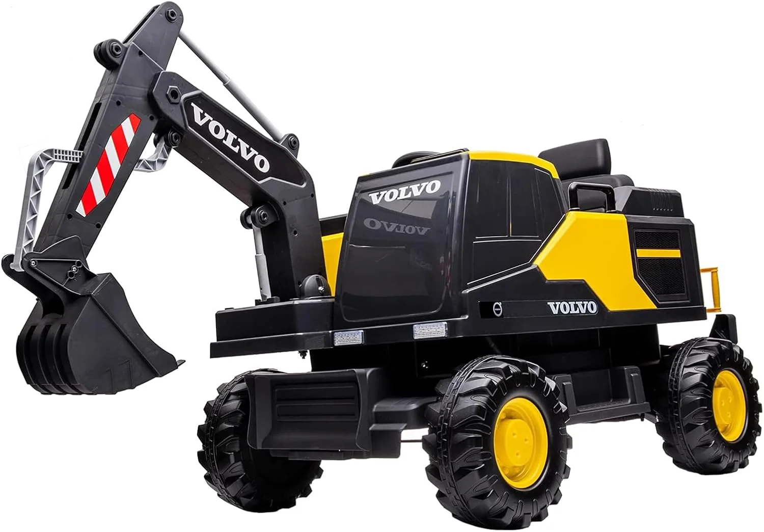 بیل مکانیکی ولوو کودکانه دوست داشتنی، مدل LB 777EL، باتری خور، نشستنی و راندنی، ماشین مینی بیل مکانیکی تک نفره، ماشین ساختمانی، بیل جلو، کنترل از راه دور، موزیک، چراغ ها، مناسب سنین 2-5 سال