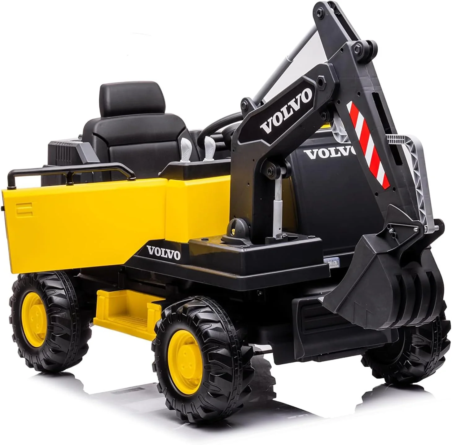 بیل مکانیکی ولوو کودکانه دوست داشتنی، مدل LB 777EL، باتری خور، نشستنی و راندنی، ماشین مینی بیل مکانیکی تک نفره، ماشین ساختمانی، بیل جلو، کنترل از راه دور، موزیک، چراغ ها، مناسب سنین 2-5 سال