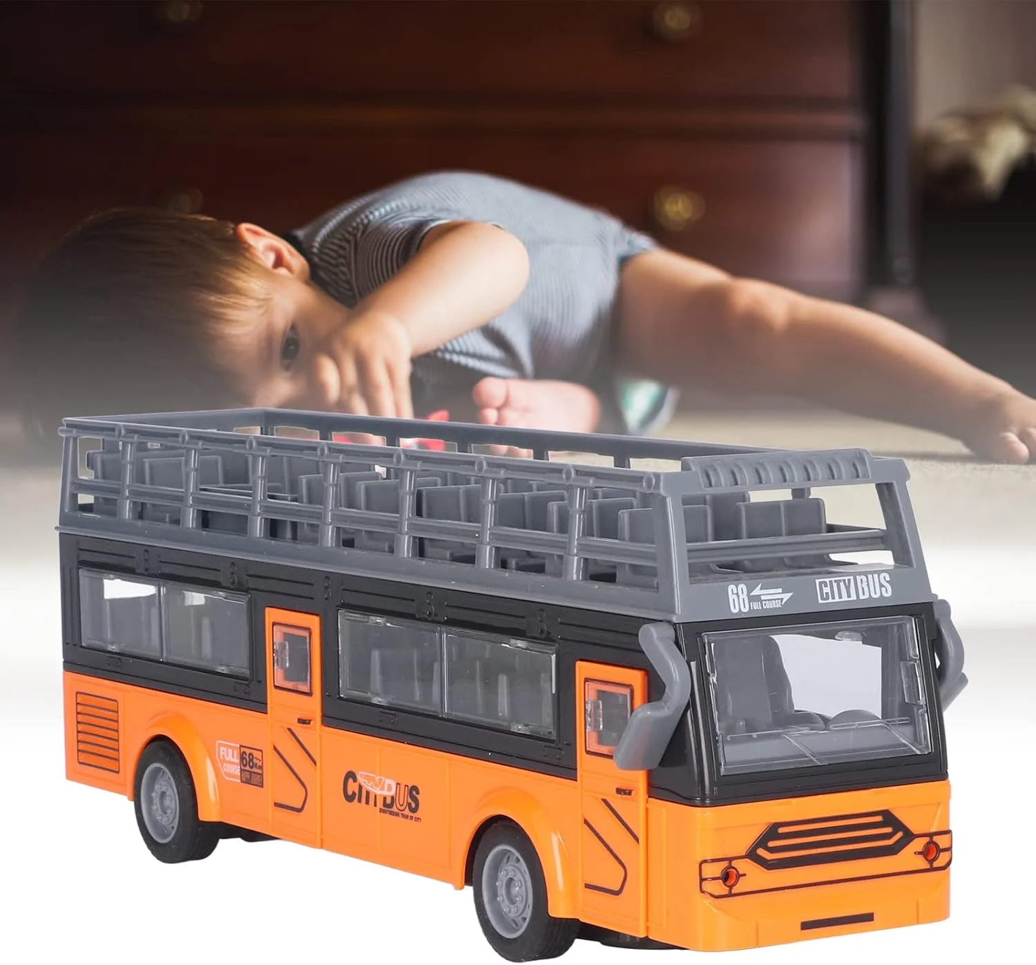 اتوبوس اسباب بازی کنترلی کودکان Bewinner - اتوبوس شهری 4 کاناله با کنترل از راه دور، چراغ ها و درهای بازشو | وسیله نقلیه تفریحی برای کودکان