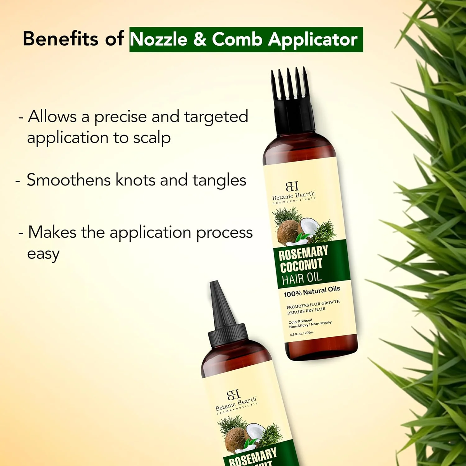 روغن مو رزماری، نارگیل و آووکادو بوتانیک هارت به همراه بیوتین (200 میلی لیتر) | فرمول مغذی برای رشد و تقویت مو | افزایش سلامت و درخشندگی مو | مناسب برای انواع مو