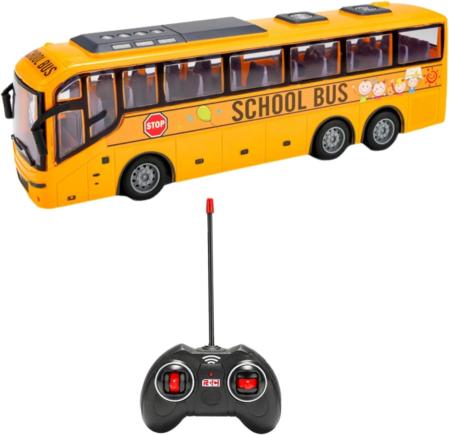 مدل ماشین کنترلی اسباب بازی آموزشی برای کودکان 3 سال به بالا، شبیه سازی وسایل نقلیه الکترونیکی 1/30، زرد