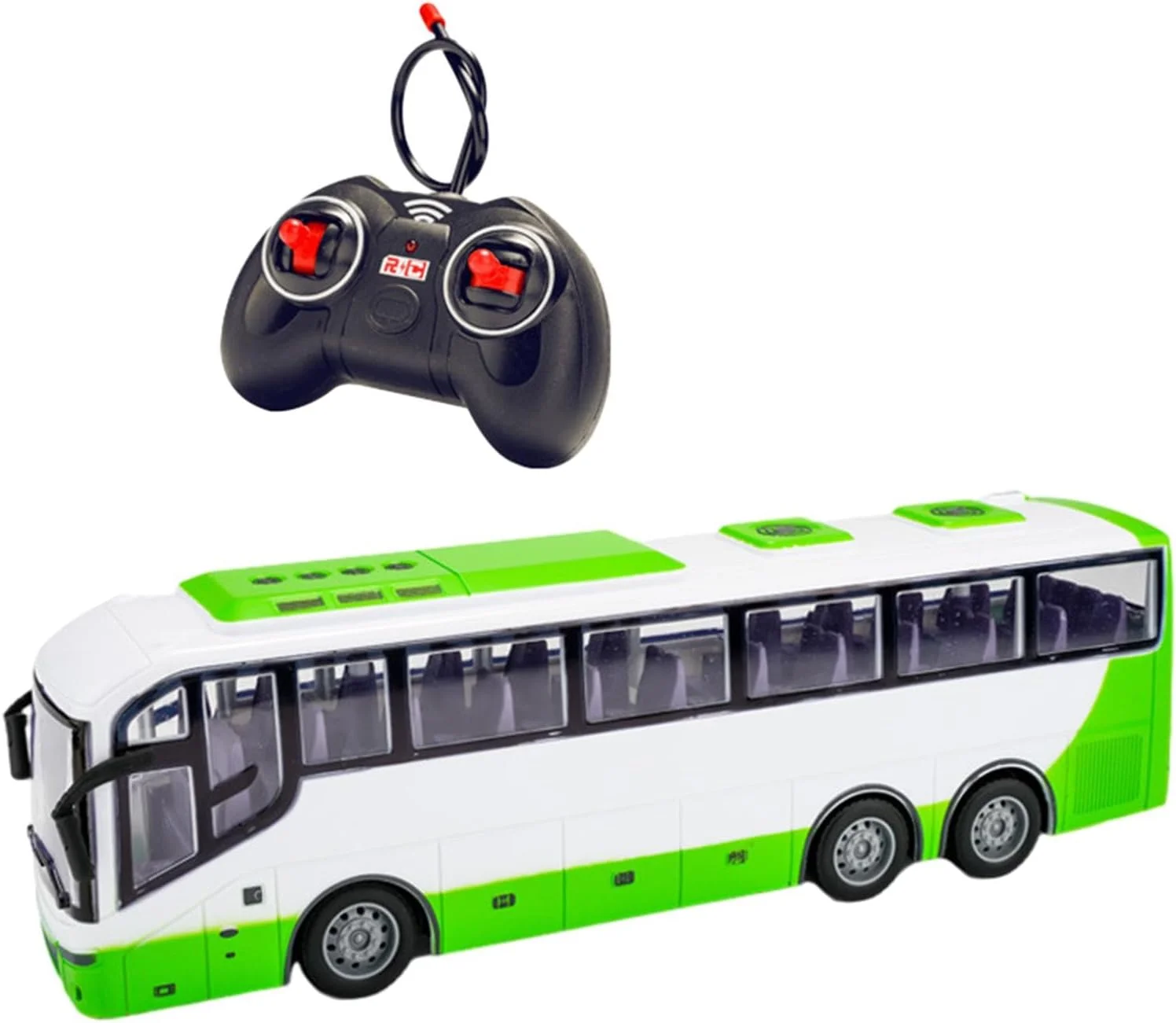 مدل ماشین کنترلی اسباب بازی آموزشی برای سنین 3 سال به بالا، شبیه سازی وسایل نقلیه الکترونیکی 1/30، سفید سبز