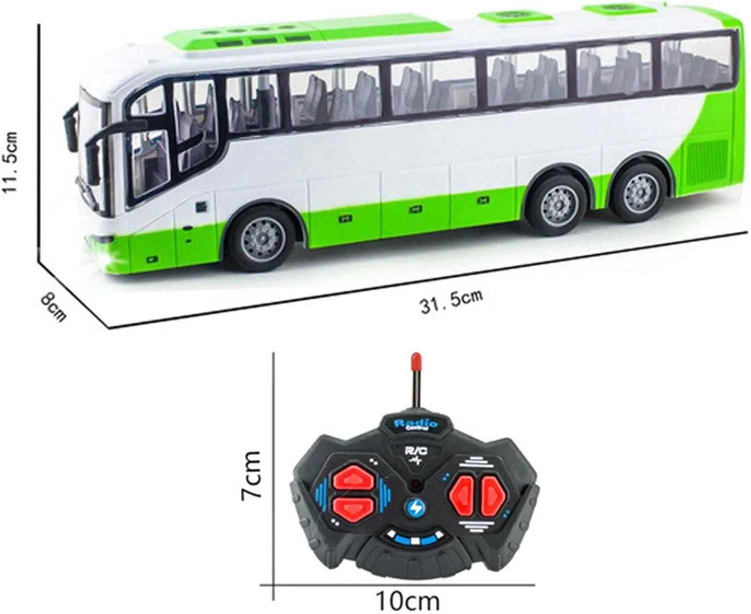 اتوبوس کنترلی مقیاس 1:30 مدل رادیویی 27 مگاهرتز، هدیه تولد برای پسران، سبز رنگ | اسباب بازی و سرگرمی | کنترل رادیویی و خط کنترل | مدل وسایل نقلیه و کیت های RC | 1 عدد اتوبوس RC