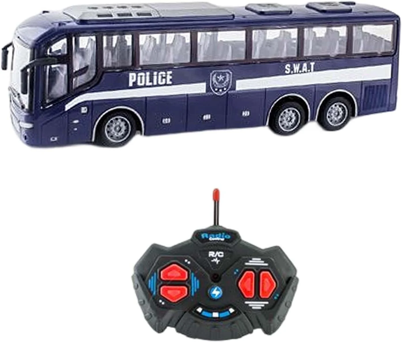 اتوبوس کنترلی رادیویی مقیاس 1:30، 27 مگاهرتز، آبی - هدیه تولد برای پسران