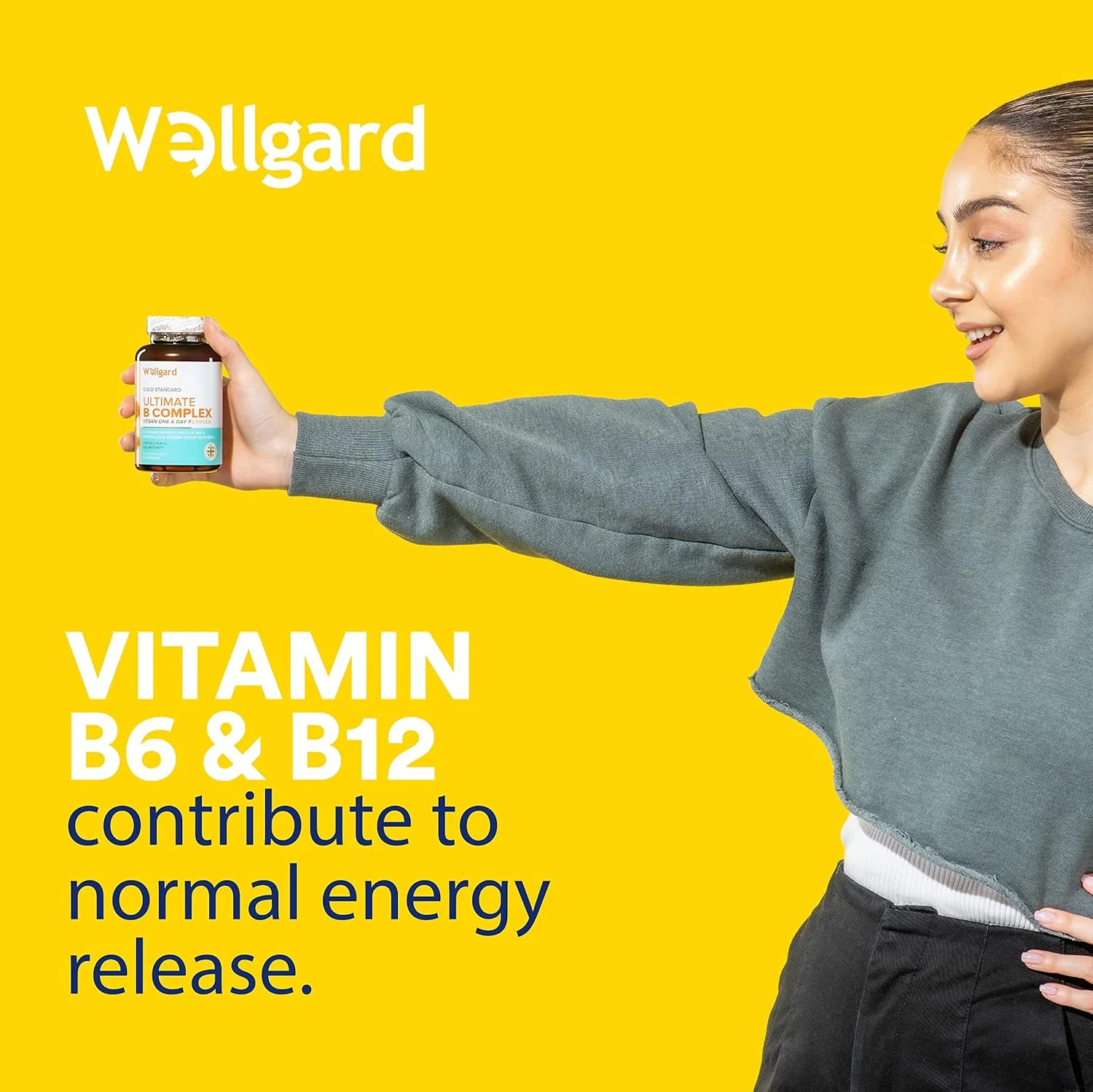 ولگارد کمپلکس ویتامین B وگان جدید با قدرت بالا - حاوی ویتامین B1 (تیامین)، ویتامین B2 (ریبوفلاوین)، نیاسین، ویتامین B6، اسید فولیک، ویتامین B12 و بیوتین، ساخت انگلستان