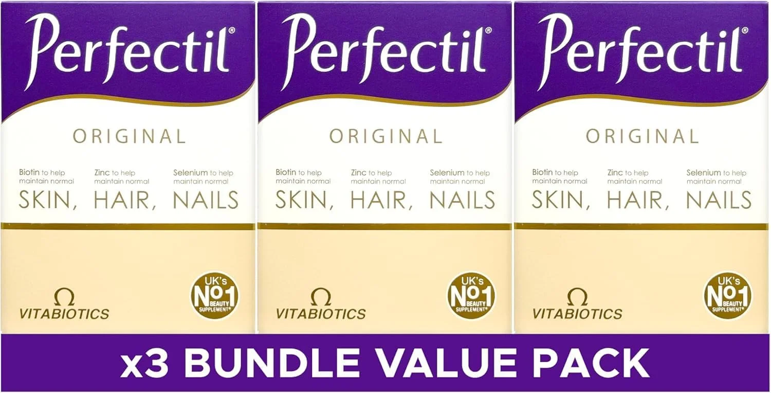 مکمل زیبایی اورجینال پرفکتیل ویتابیوتیکس برای مو، پوست و ناخن | حاوی بیوتین، روی و سلنیوم | فرمول یک بار در روز | قرص های بدون طعم، بسته 30 روزه | بسته اقتصادی 3 عددی