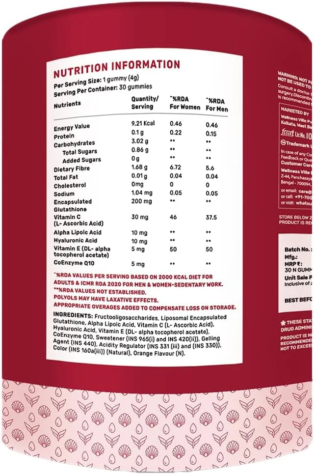 مجموعه سلامتی و زیبایی What's Up Wellness. پاستیل بیوتین برای موهای قوی + گلوتاتیون برای پوست روشن و آلفا لیپوئیک اسید برای پوست بدون چروک. بسته ترکیبی ضد پیری. مناسب برای 30 روز