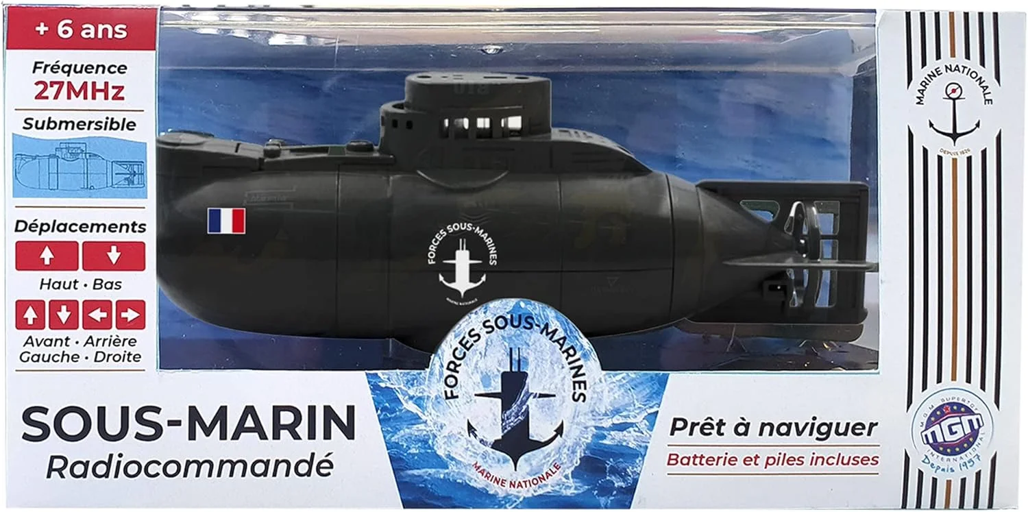 توربو چلنج - زیردریایی - نشنال مارین - 094885 - قایق کنترل از راه دور - مشکی - 1/16 - آماده حرکت - باتری قابل شارژ و باتری ها شامل می شود - پلاستیکی - از 6 سال