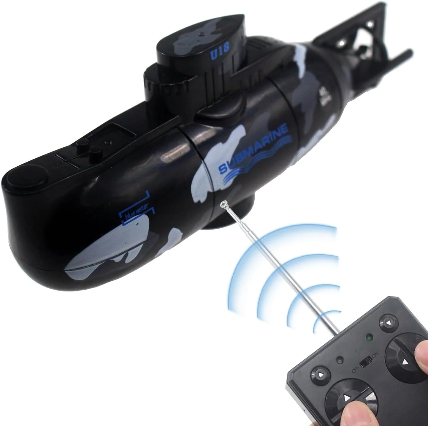 زیردریایی مینی RC Tipmant، مدل کشتی قایق کنترل از راه دور رادیویی، اسباب بازی برقی ضد آب غواصی هدیه کودکان - مشکی