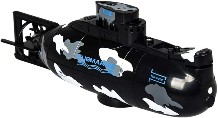 مینی زیردریایی کنترلی قایق کشتی مدل نظامی اسباب بازی آبی الکترونیکی 3.7 ولت ضد آب غواصی برای استخر آکواریوم هدیه کودکان (مشکی)