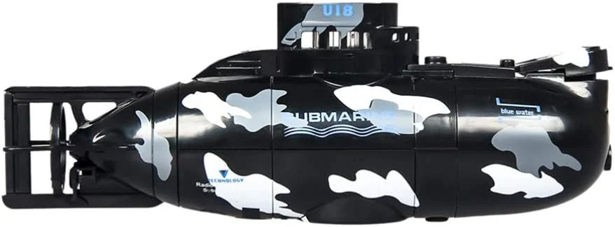 مینی زیردریایی کنترلی قایق کشتی مدل نظامی اسباب بازی آبی الکترونیکی 3.7 ولت ضد آب غواصی برای استخر آکواریوم هدیه کودکان (مشکی)