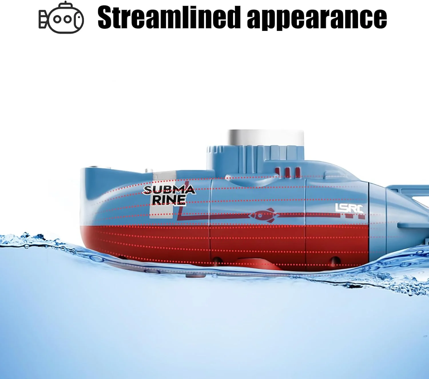 اسباب بازی زیردریایی کنترلی برای آکواریوم، زیردریایی کنترلی، قایق کنترلی برای استخر، کنترل همه جانبه (سفید)