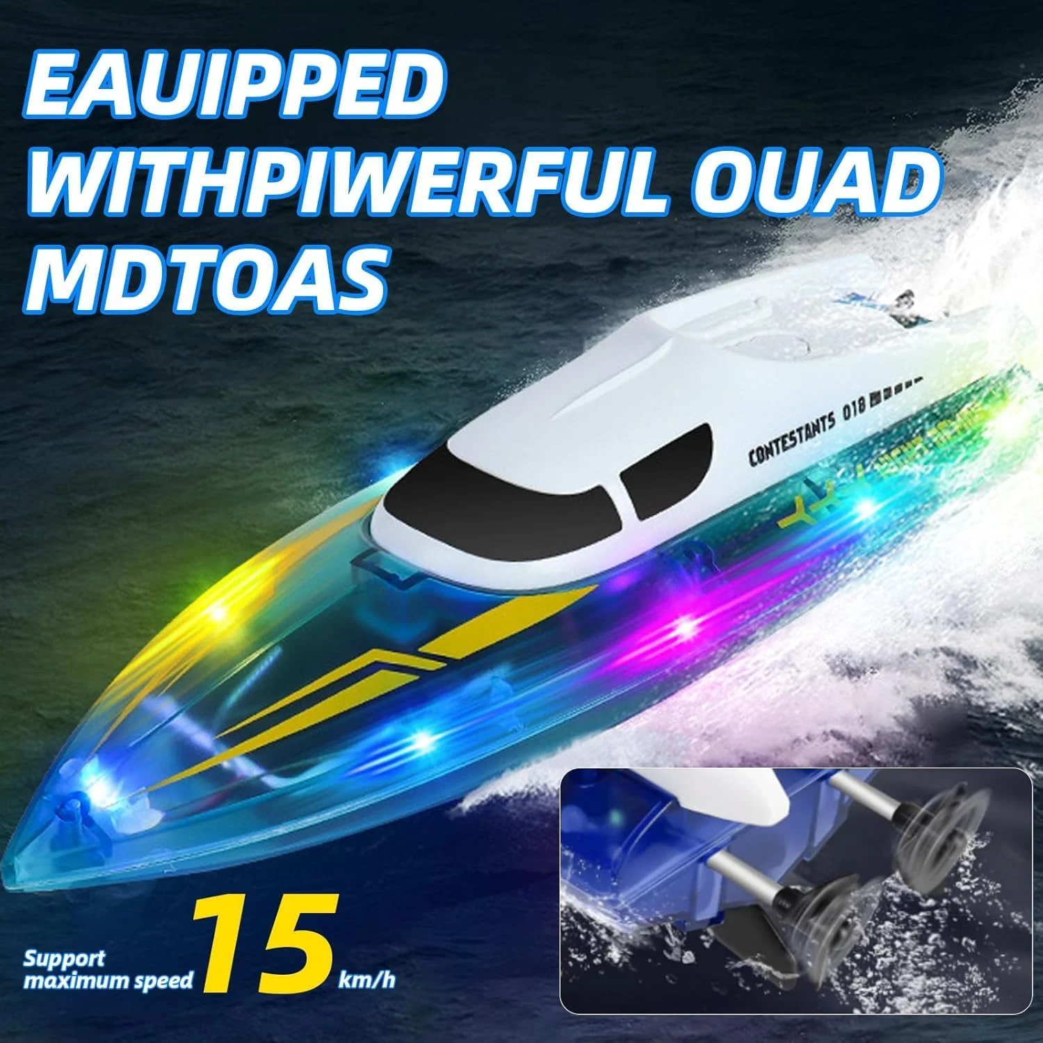 قایق کنترلی آزون برای کودکان و بزرگسالان - قایق موتوری پرسرعت با کنترل از راه دور 2.4 گیگاهرتز با موتور براشلس، چراغ های ال ای دی، قابلیت بازیابی واژگونی، اسباب بازی برقی ضد آب برای دریاچه ها و استخرها، قابل شارژ، هدیه برای پسران و دختران قایق کنترلی آزون برای کودکان و بزرگسالان - قایق موتوری پرسرعت با کنترل از راه دور 2.4 گیگاهرتز با موتور براشلس، چراغ های ال ای دی، قابلیت بازیابی واژگونی، اسباب بازی برقی ضد آب برای دریاچه ها و استخرها، قابل شارژ، هدیه برای پسران و دختران