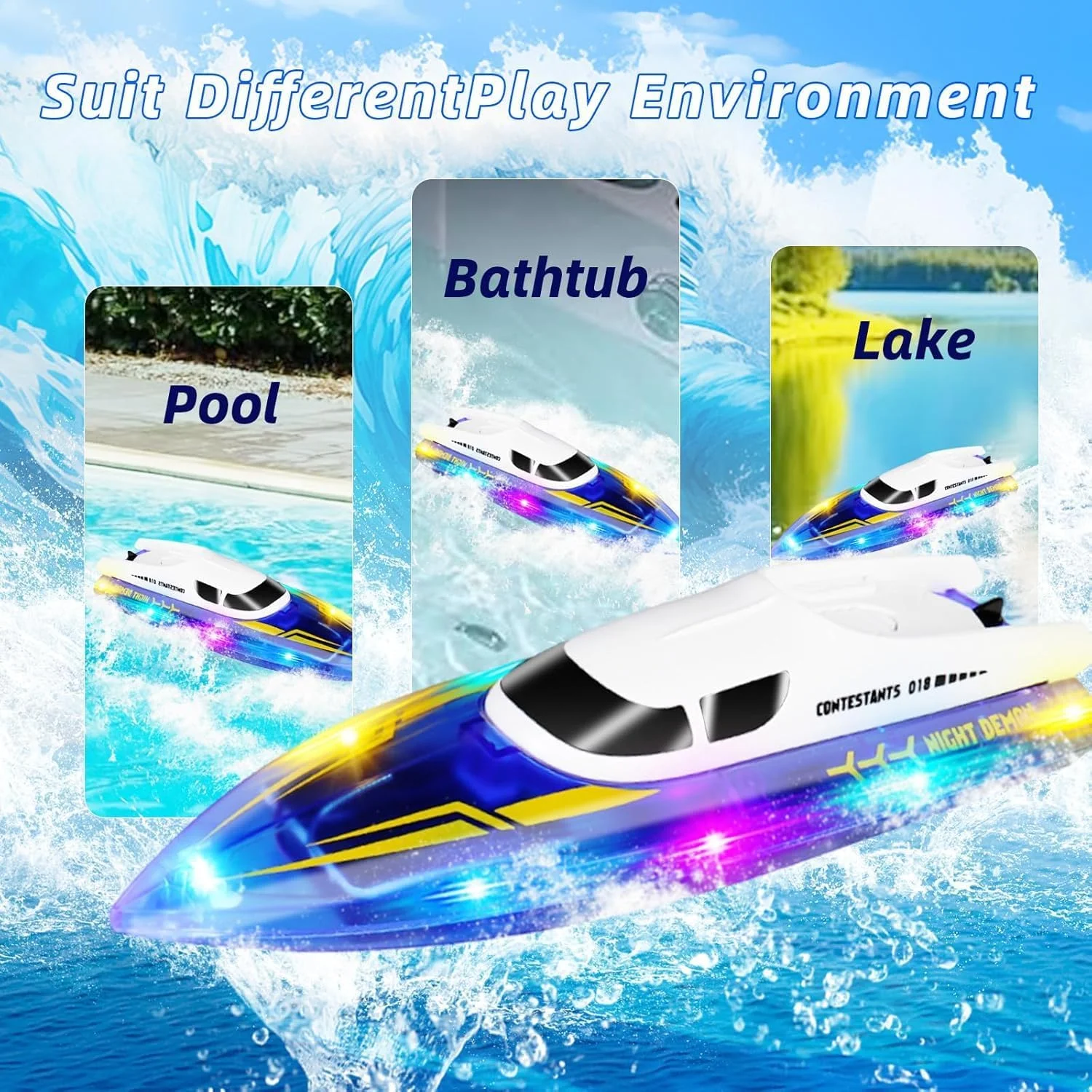 قایق کنترلی آزون برای کودکان و بزرگسالان - قایق موتوری پرسرعت با کنترل از راه دور 2.4 گیگاهرتز با موتور براشلس، چراغ های ال ای دی، قابلیت بازیابی واژگونی، اسباب بازی برقی ضد آب برای دریاچه ها و استخرها، قابل شارژ، هدیه برای پسران و دختران قایق کنترلی آزون برای کودکان و بزرگسالان - قایق موتوری پرسرعت با کنترل از راه دور 2.4 گیگاهرتز با موتور براشلس، چراغ های ال ای دی، قابلیت بازیابی واژگونی، اسباب بازی برقی ضد آب برای دریاچه ها و استخرها، قابل شارژ، هدیه برای پسران و دختران