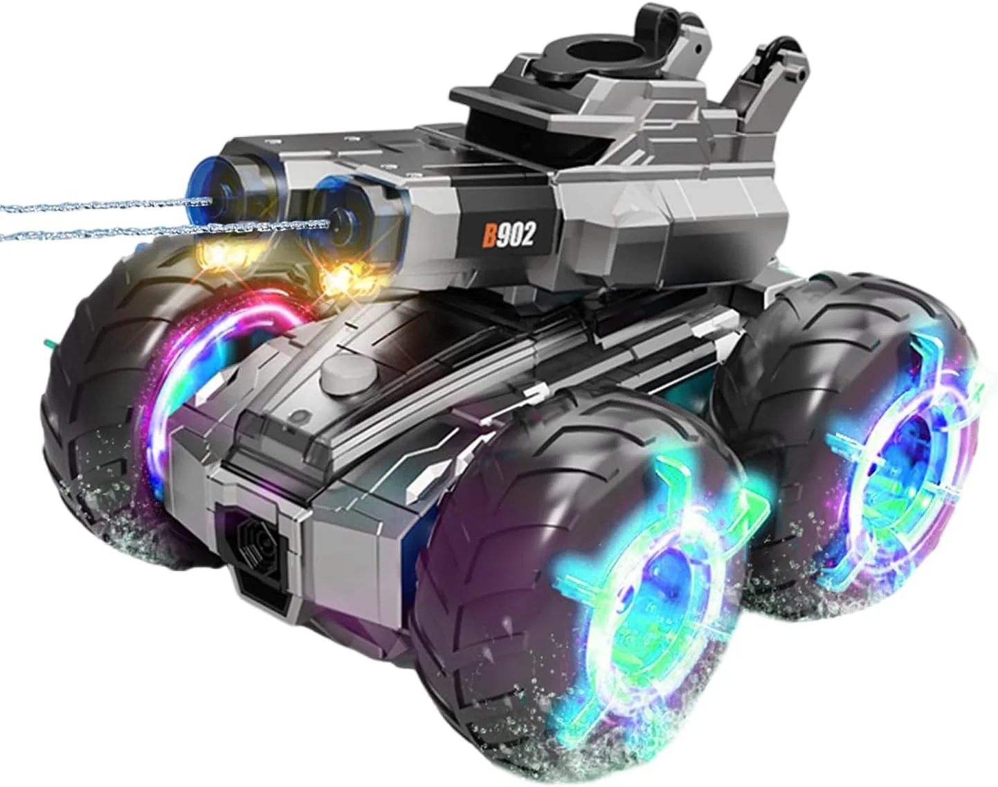 ماشین کنترلی دوزیست با تفنگ آبپاش، کامیون هیولا ضد آب، قایق کنترلی، اسباب بازی استخر، ماشین های بدلکاری کنترلی، هدیه تولد برای پسران دختران نوجوانان 8 9 10 11 12 13+ سال